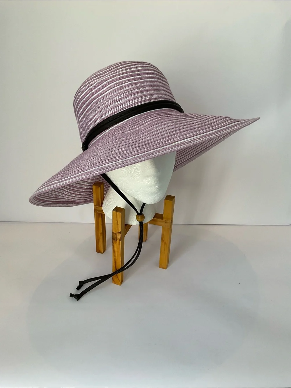 Sloggers Lavender-Striated Wide Brim Sun Hat with Black Band